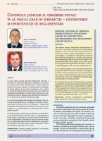 Controlul judiciar al urmăririi penale în al doilea grad de jurisdicţie–controverse şi oportunităţi de reglementare